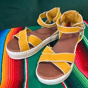 MIA Yellow Platform Espadrille Sandals